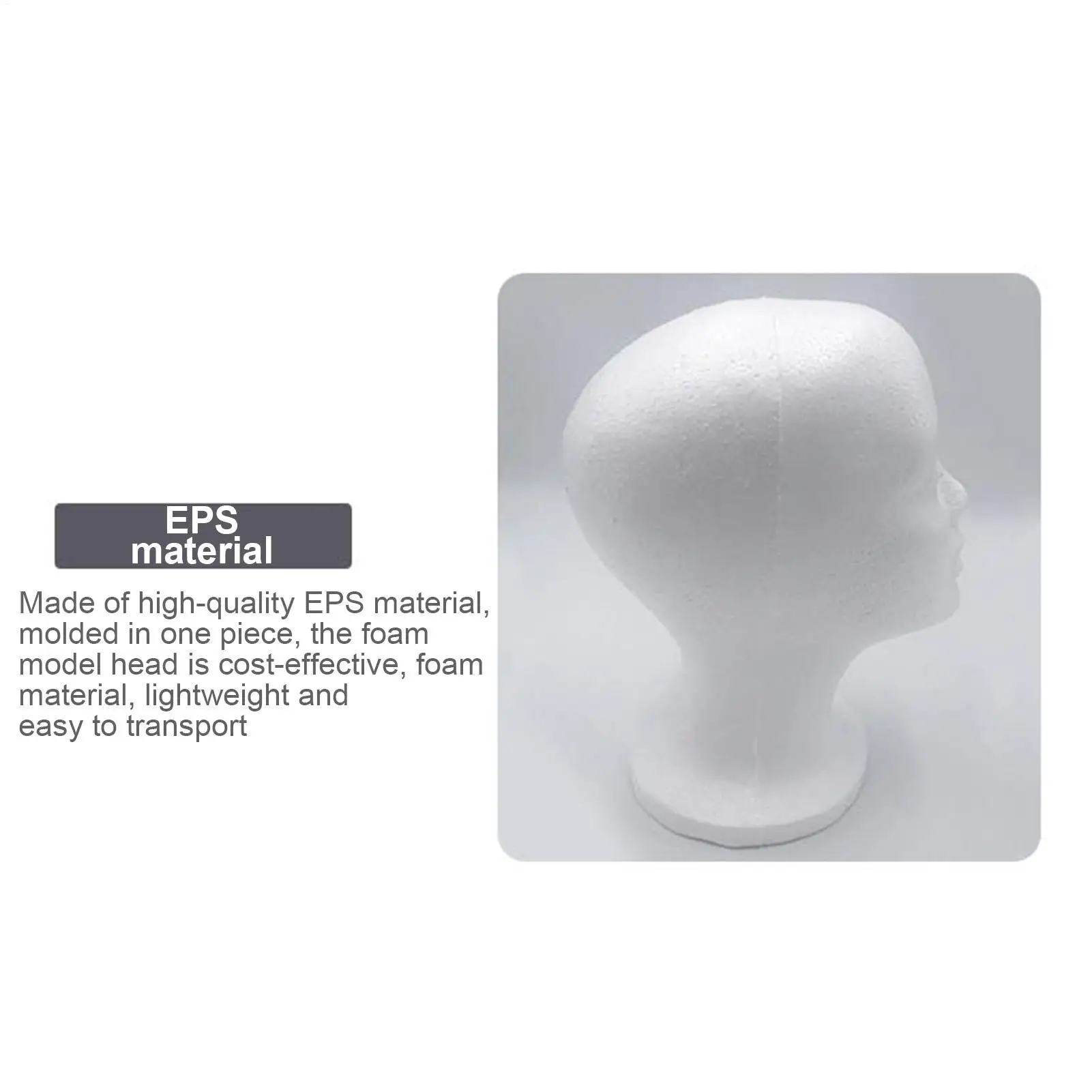 Foam Head Mannequin Manikin Model Display Props easy to use for Arts Hairpieces Headphones Beauty Salon Hairdressing Crafts Hall