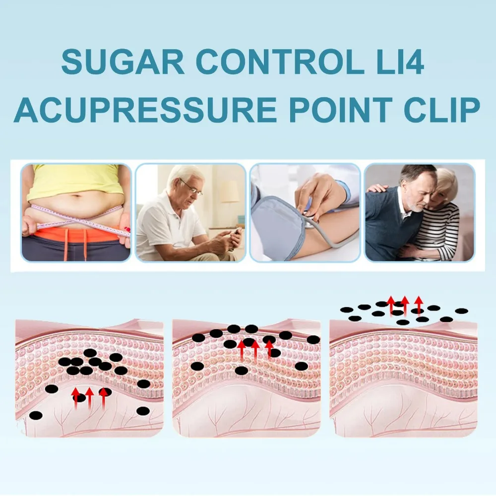 Sugar Control Clip Diabetic Treatment Reduce Blood Glucose Acupressure Point Massage Clip Relief Fatigue Anxiety Health Care