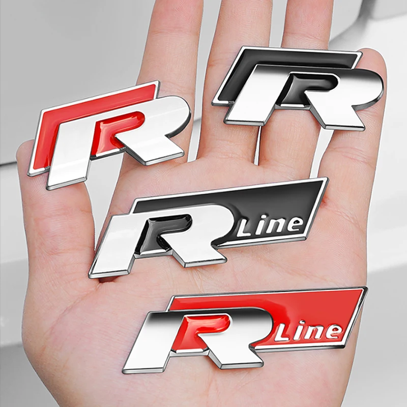 3D Metal Car Emblem Badge Sticker Front Grille Trunk Decals For VW R R Line Polo Passat B5 B7 Golf CC Jetta Beetle Tiguan T-ROC