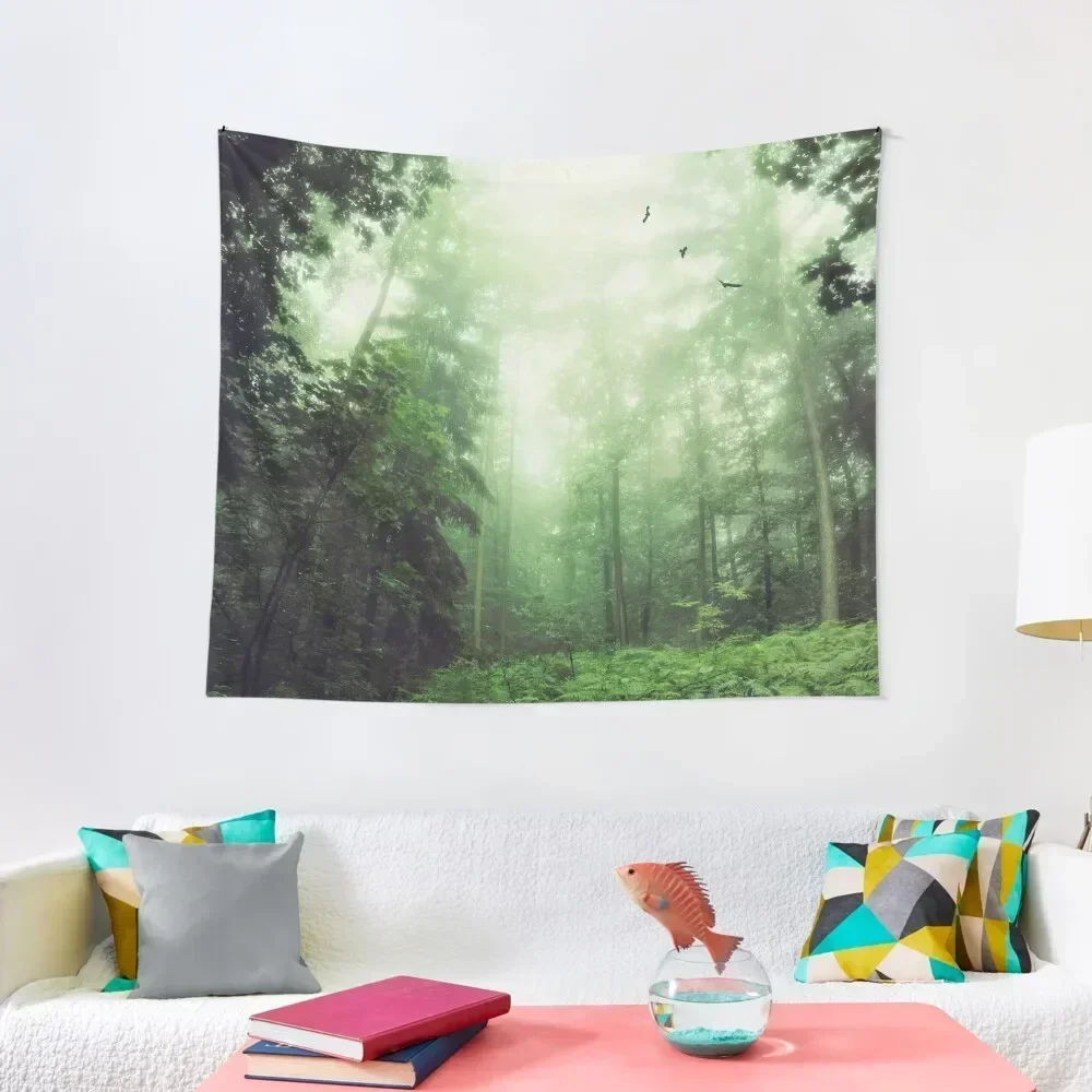 

German Jungle - Forest in Morning Mist Tapestry Room Decorations Things To Decorate The Room Tapestry