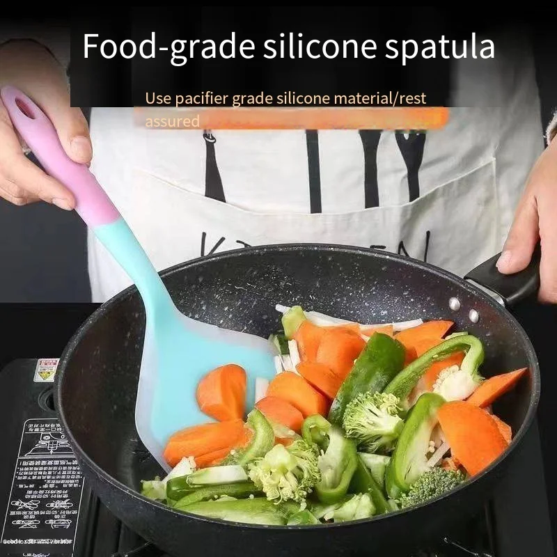 Silicone Kitchen Ware Cooking Utensils Spatula Beef Meat Egg Kitchen Scraper Wide Pizza Cooking Tools Shovel Non-stick Spatula
