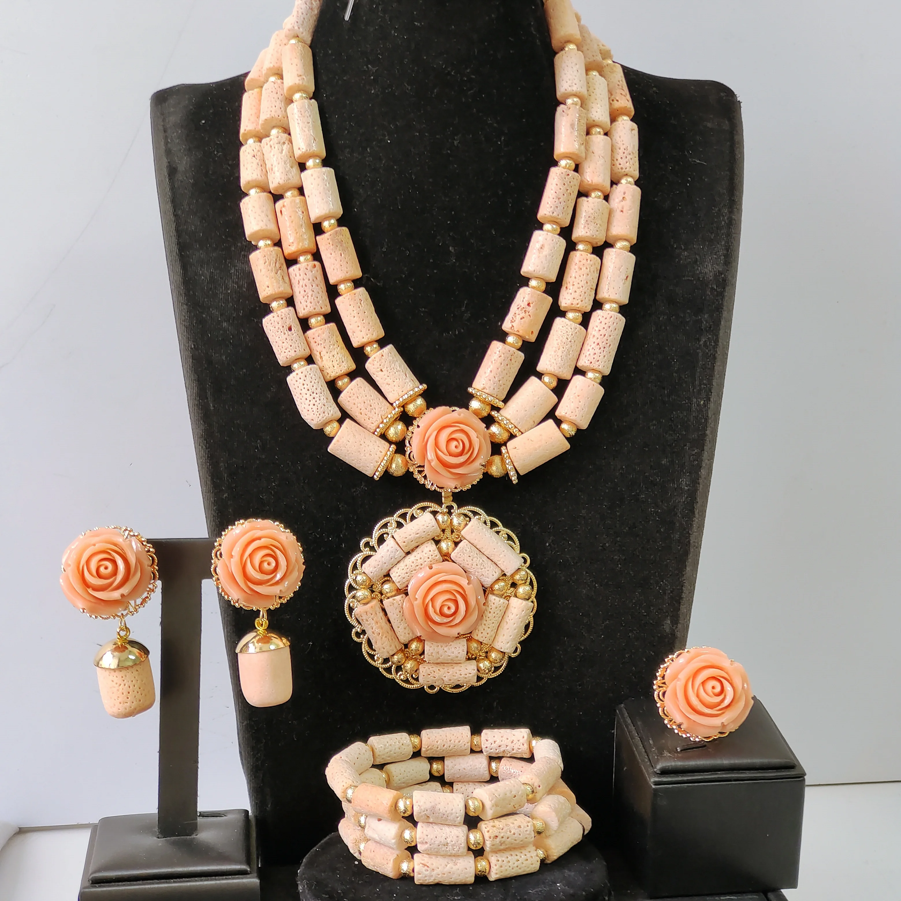 

2026 coral beaded necklace african jewelry set nigerian wedding