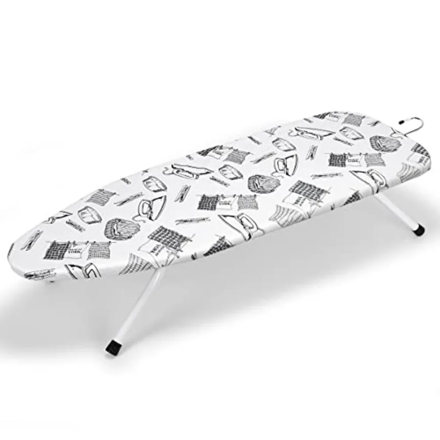 

13x36Table top Ironing Board with Thicken Felt Padding, Heat Resistant Cover, Stainl Steel Hook, Extra Long Ironing Area