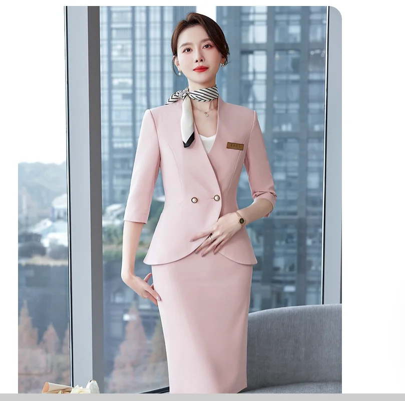 Two piece set of work clothes for spring and summer professional and beauty salons