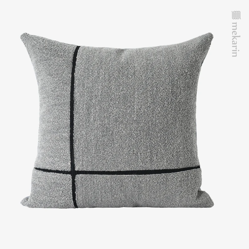 Simple and light luxury bedroom bedside cushion gray black stitching pillow hotel living room sofa dining room pillow