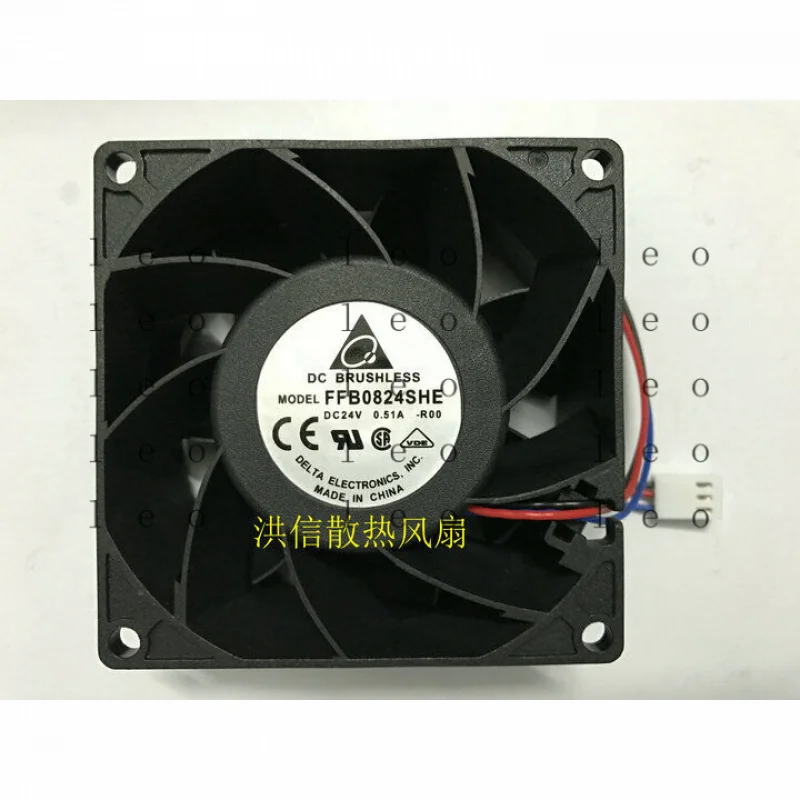 DD  1 pcs  DELTA Fan  FFB0824SHE DC 24V 0.51A 8038 8CM 3 Pin inverter cooling fan