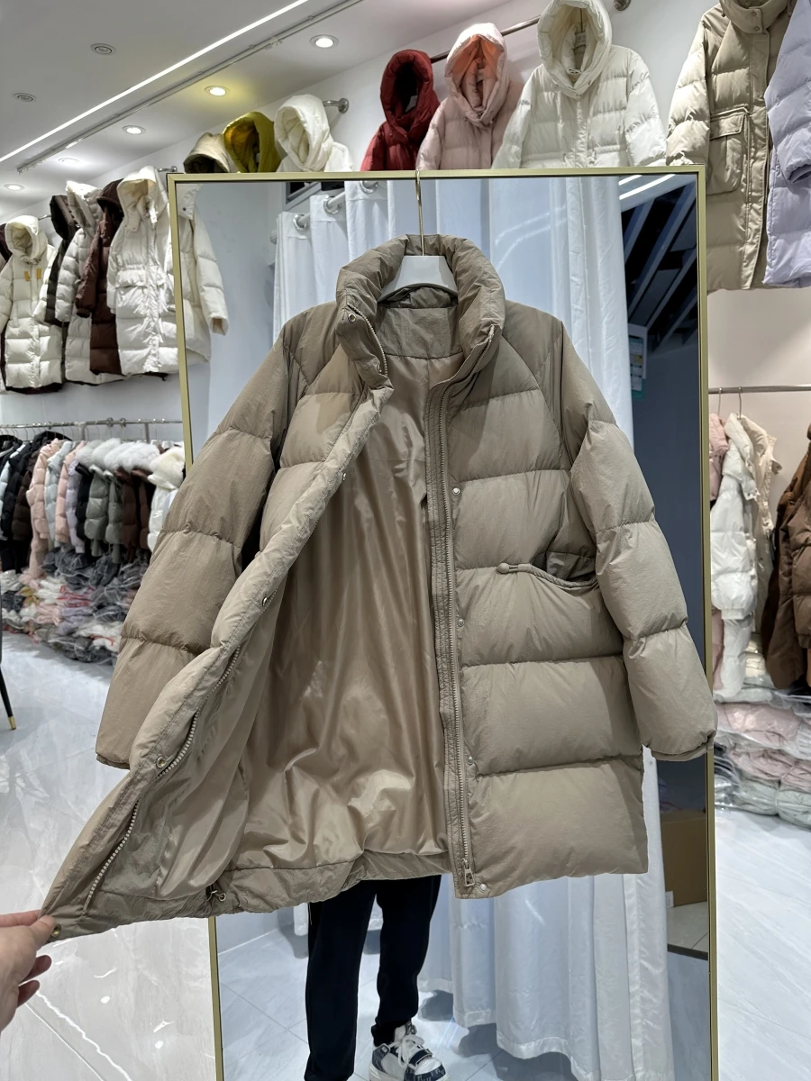 2025年ヨーロッパ冬新作レディースダウンジャケット防風通勤スタンドカラーダウンジャケット