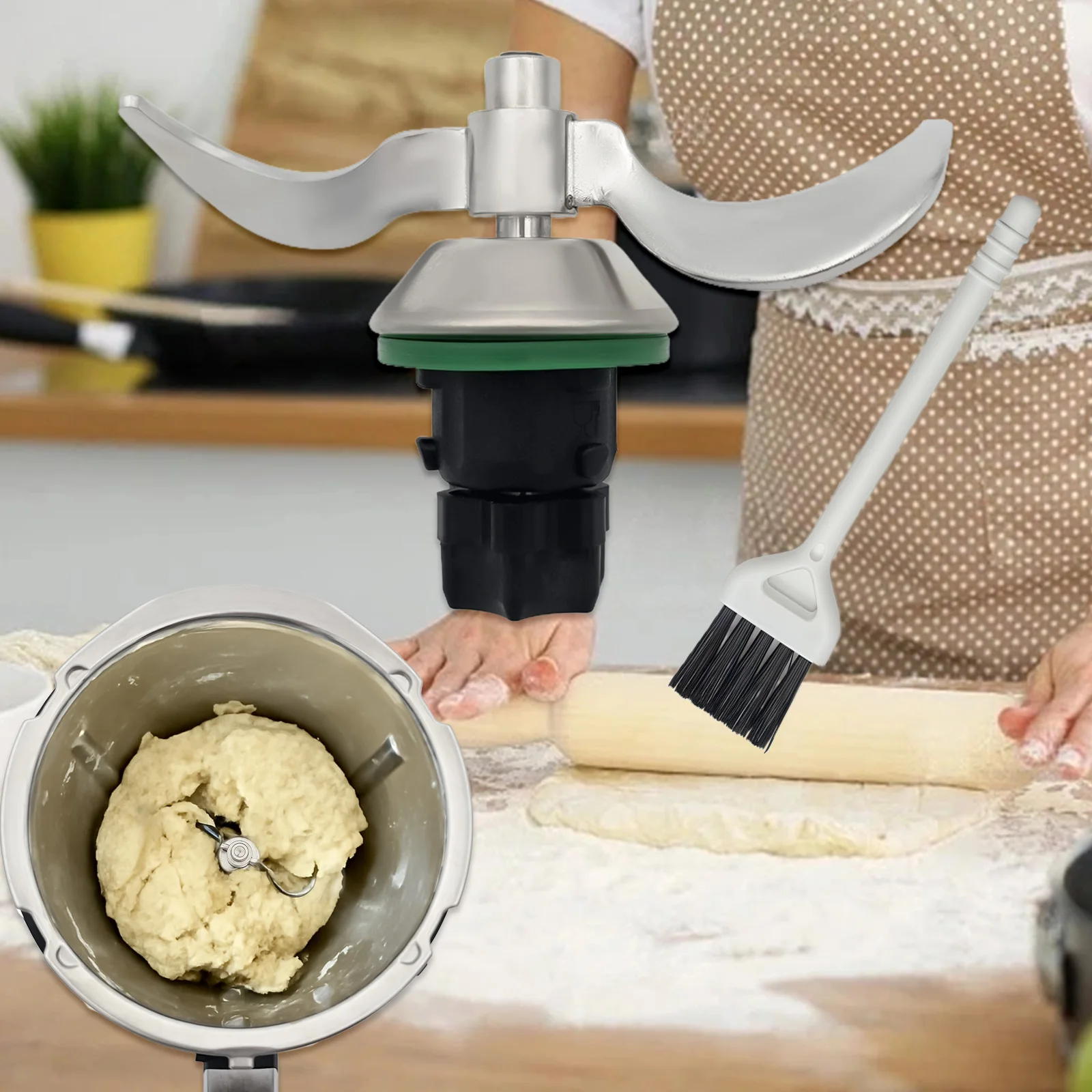 Customizable Stainless Steel Kneading Dough Blade for TM7 Universal TM5 TM6 Flour Mix Smooth Dough Stir Form Paste Kitchen
