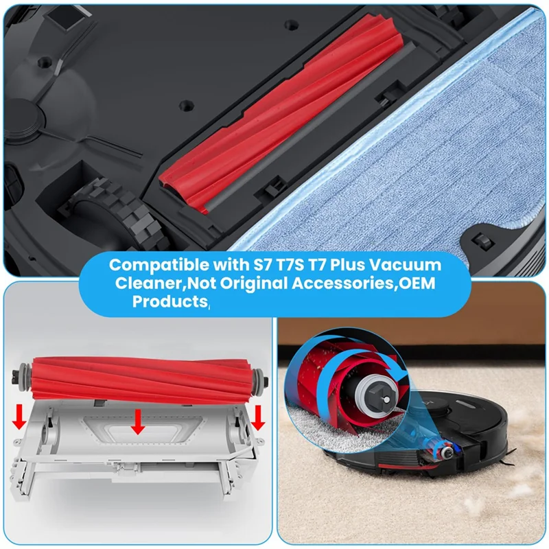 Set Aksesori untuk Roborock S7 Maxv Ultra/S7 Pro Ultra, Sikat Rol Utama, Sikat Samping, Filter, Tisu Pel-Y48A