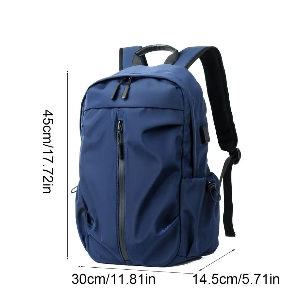 Oxford Cloth Men's Backpack Large Capacity with USB Port Laptop Backpack All-match Korean Style Students School Bag Female/Male