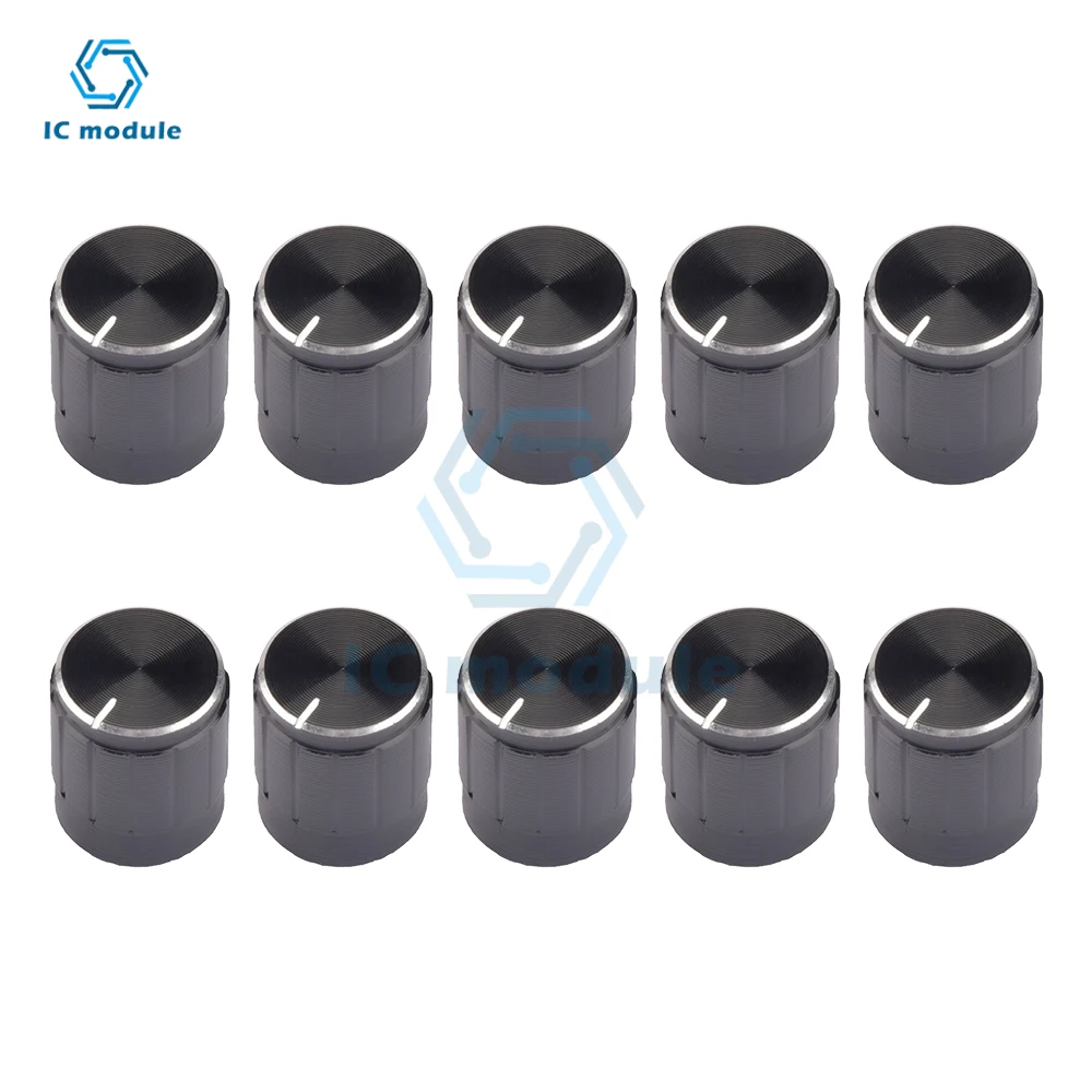 1/5/10 PCS Aluminum Alloy Potentiometer Knob Cap Volume Control Knob Hat Rotation Switch for 6 mm roll shaft/D-axis