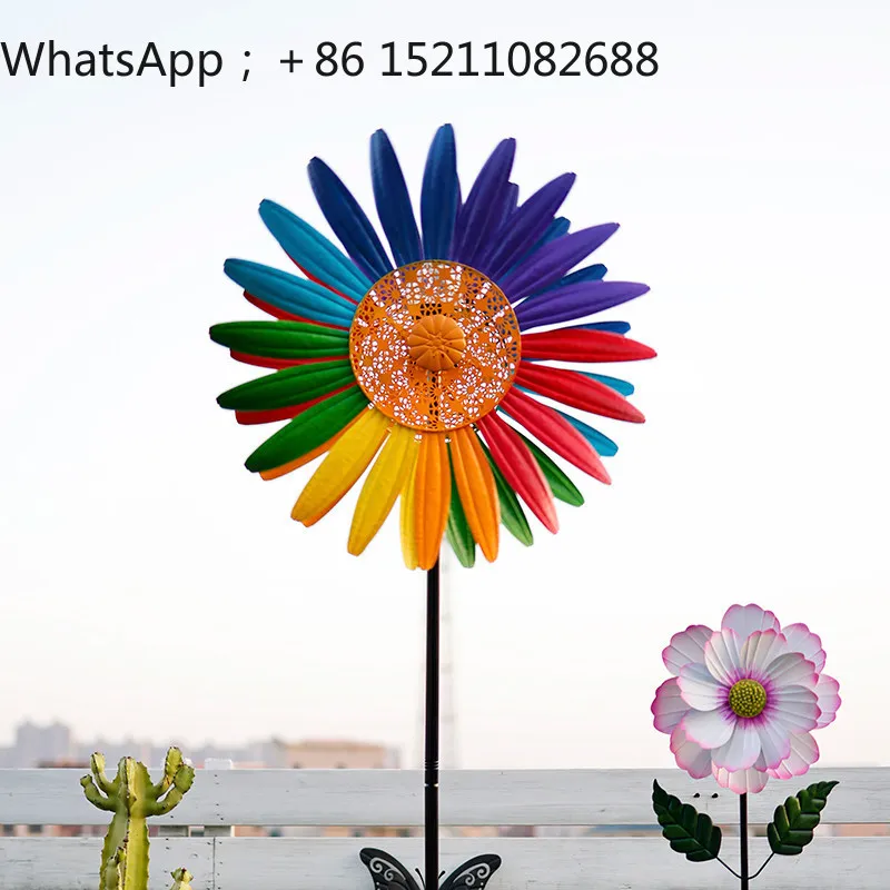 SCY windmill ornament wrought iron outdoor garden decoration courtyard balcony creative landscape layout