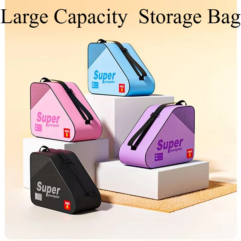 Large Capacity Breathable Inline Skates Storage Bag Kids Roller Skate Bag Portable Shoulder Handbag for Children Ice Skating