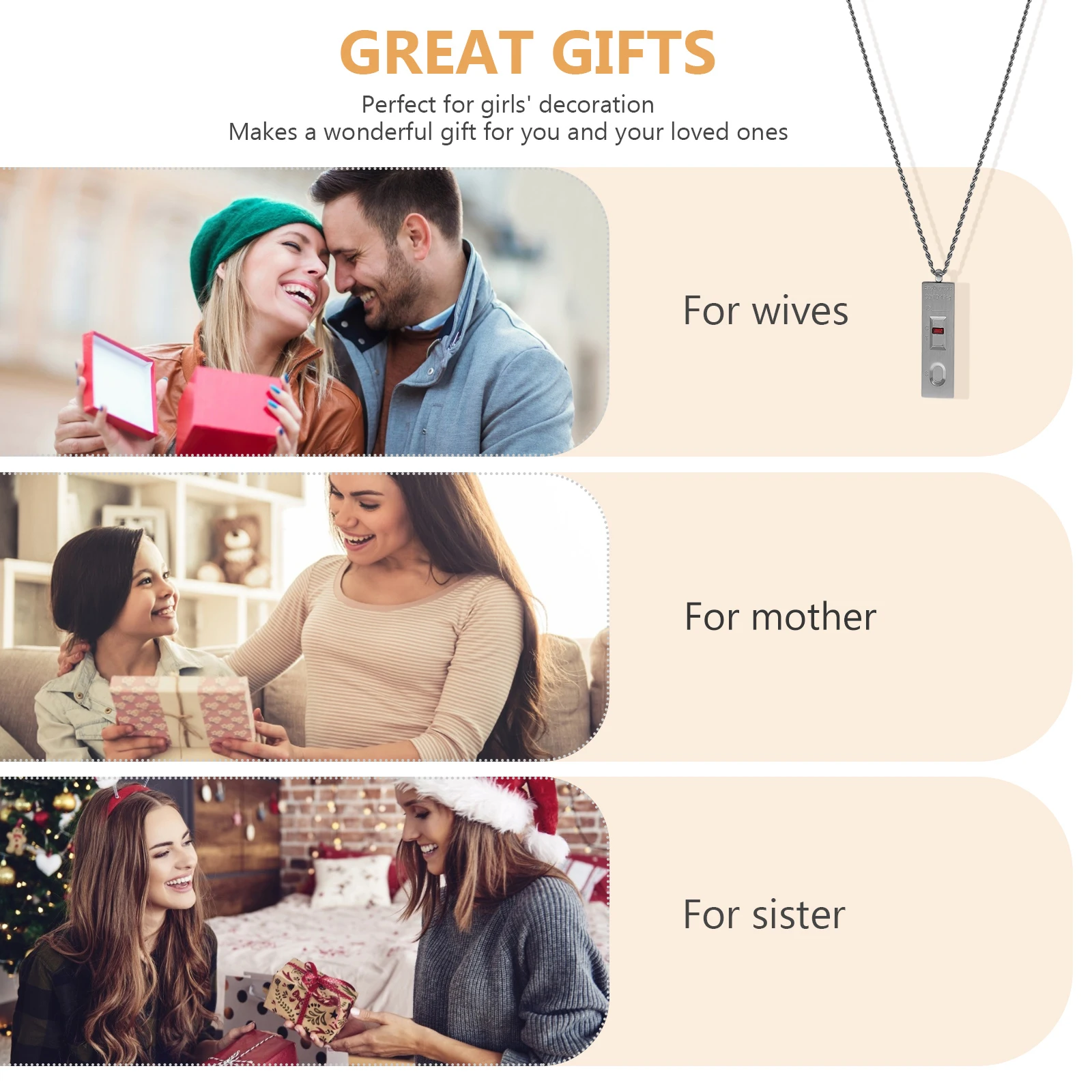 1pc Detection Pendant Necklace Unique Religious Style Cool Charm for Men Women Party Club Bar Gift Idea Durable