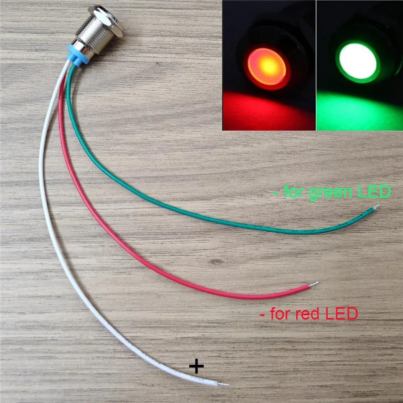 고급스러운 바이컬러(녹색 및 빨간색) 12Mm(1/2인치) 에너지 절약 표시등, 12Mm 2색 LED 조명 12V/24V/ 20Ma 패널 장착 조명
