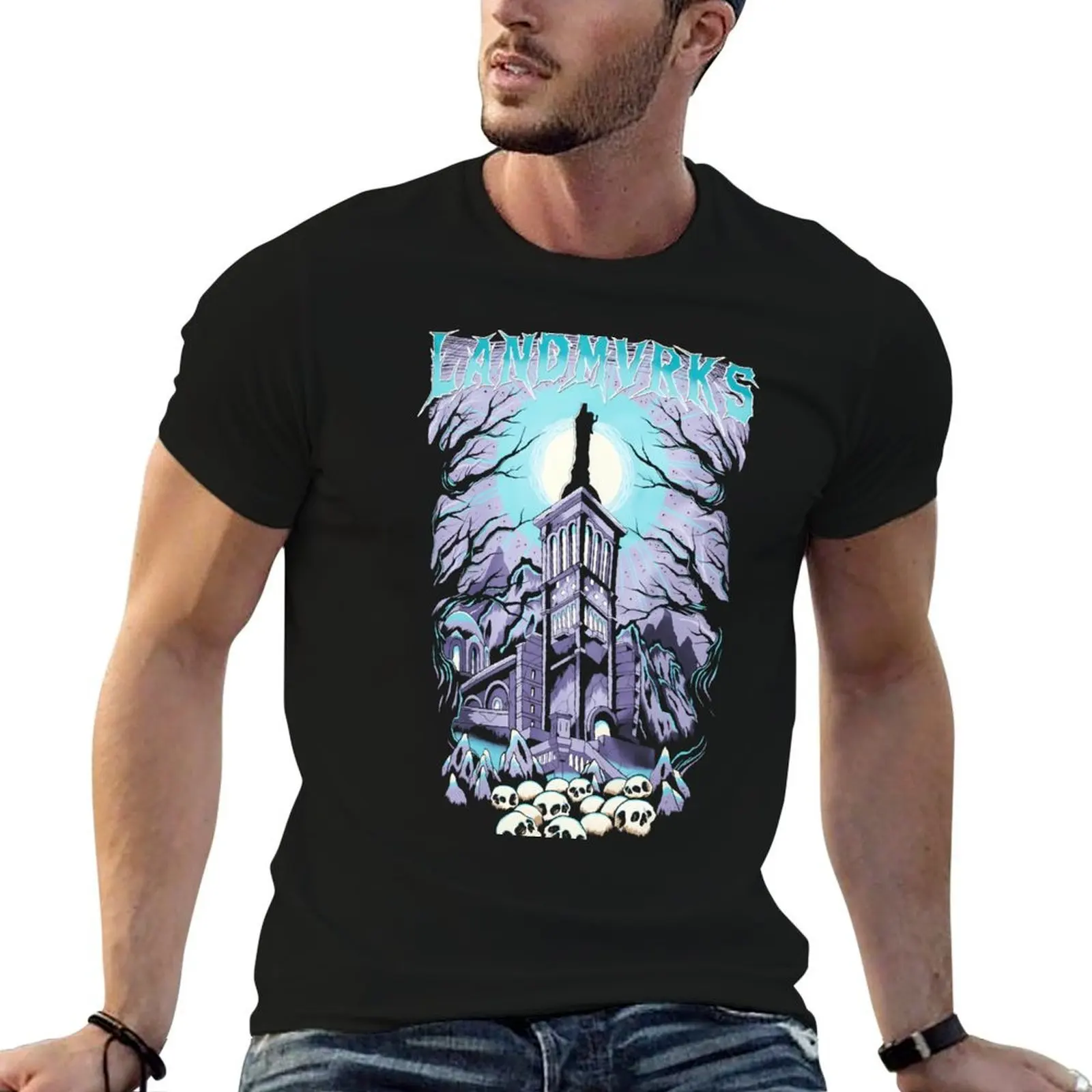 

LANDMVRKS - Skull Castle T-Shirt t shirts cotton 100% g man t shirts for men black cotton t-shirt plain for man package T-shirt