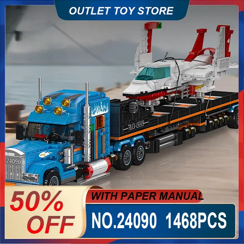 Mould King 24090 Aircraft Hauler Truck Static Display Model, Sturdy Interlocking Building Blocks Bricks for Assembly & Ornament