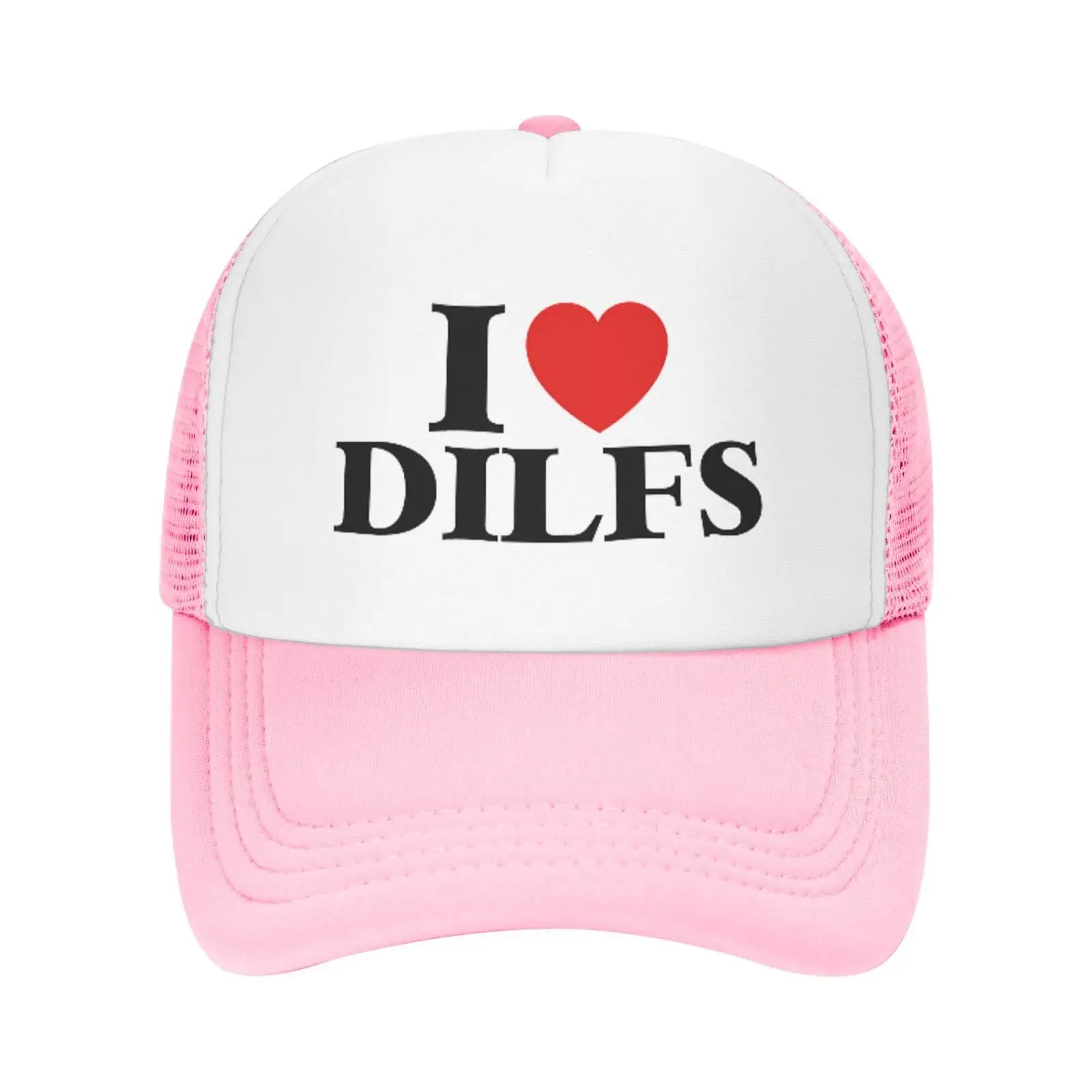 I Love Dilfs Trucker Hat Sports Baseball Cap Casual Adjustable Size Hip Hop Unisex