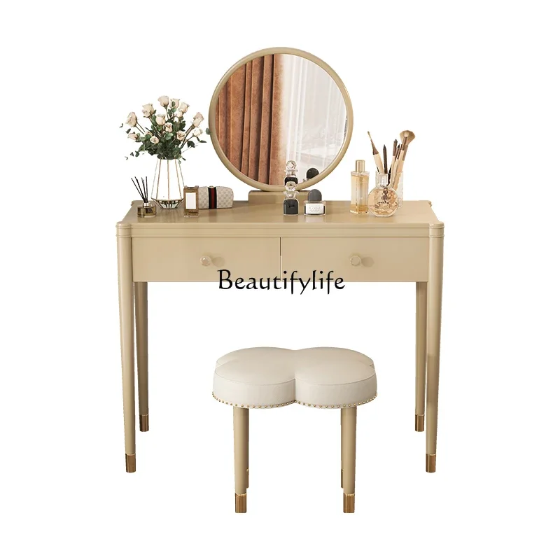 

FG44French Solid Wood Dressing Table Light Luxury Modern Simple Makeup Storage Cabinet Integrated High-End Makeup Table