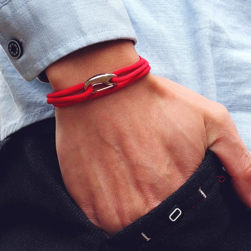 Leisure Adjustable Red String Bracelet Unisex Carabiner Handmade Weaven Christmas Luck Braslet Festival Party Friendship Jewelry