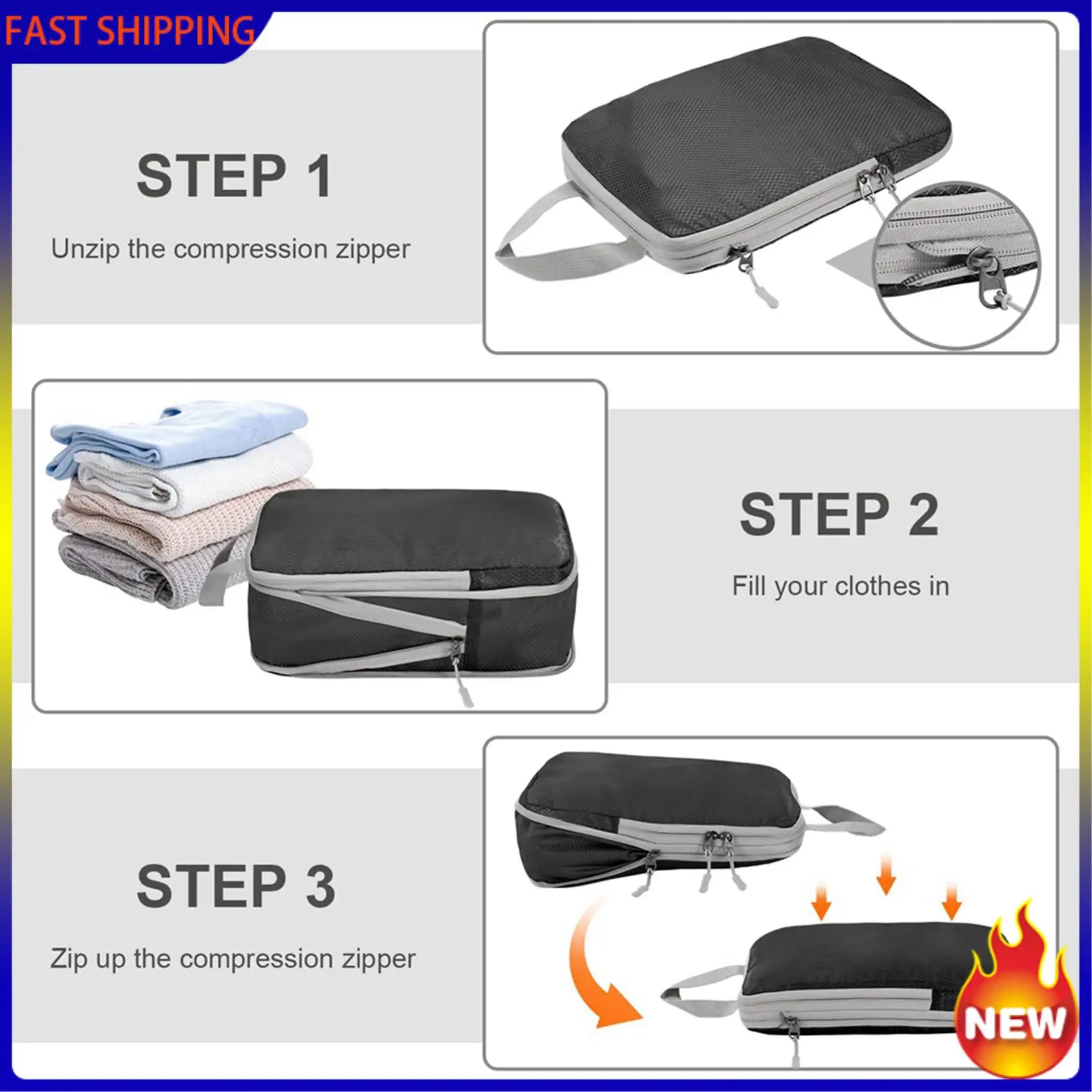 

Hot Trend-Compression Packing-Cubes,8 Set Ultralight Packing-Cubes For Carry On Suitcase,Travel Packing For Suitcase Organizer B
