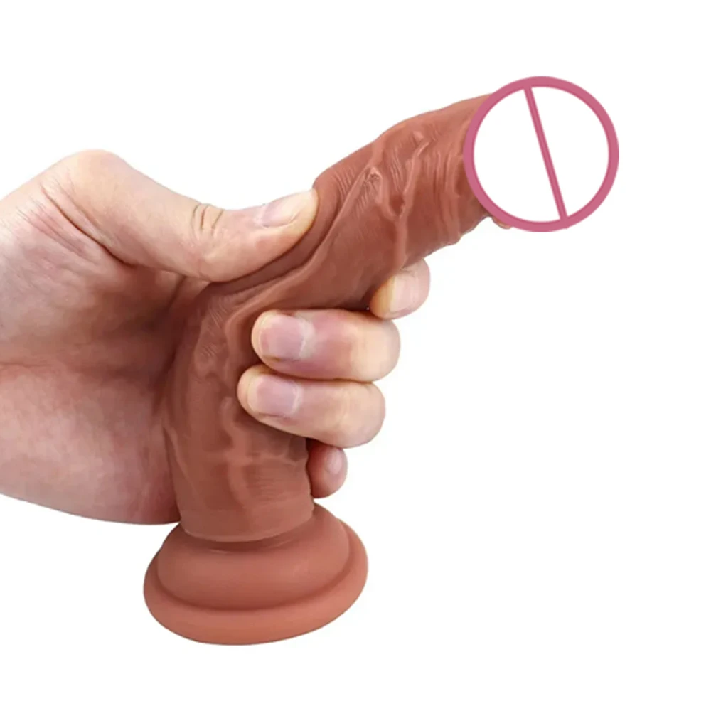 5 Inch Realistic Dildo Silicone Dildos, Beginner Anal Plug, Tiny Cock with Curved Shaft and Balls, Mini Dildo Adult Sex Toy for