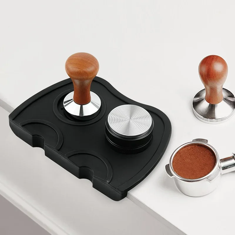 Coffee Tampers Mat Silicone Espresso Tamper Holder Corner Pad For 51MM 54MM 58MM Anti-skid Tamping Station Mat Barista Tool