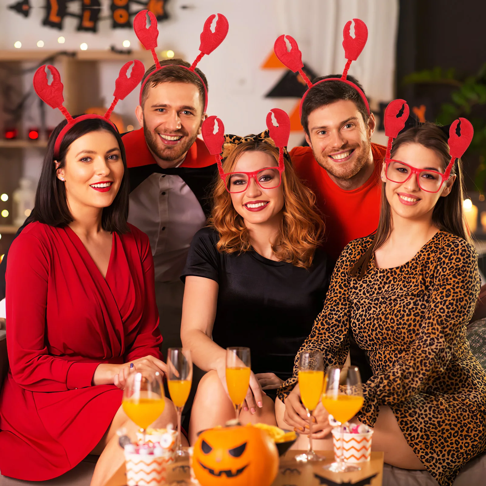 6세트 게 안경 선글라스 머리띠 할로윈 코스튬 파티 액세서리 만화 코스프레 소품 게 안경