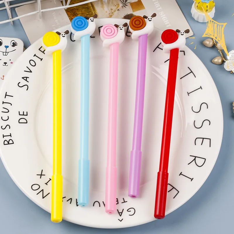 100 Pcs Wholesale Cute Snail Gel Pens Set Head Cartoon Children's Student Creative Stationery Neutral Pen Office Supplies