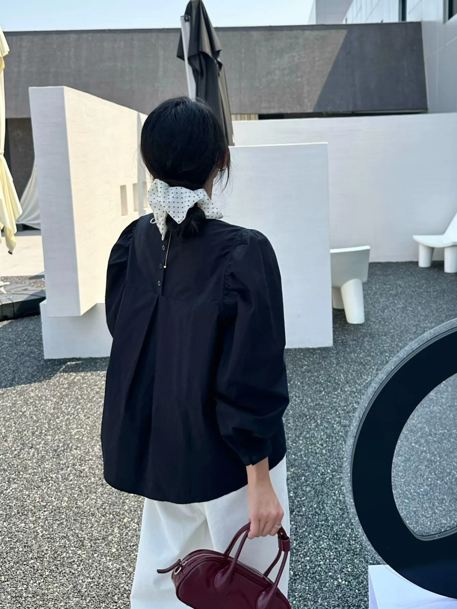 

Повседневная свободная женская блузка-рубашка с круглым вырезом и пуговицами, весенняя, для работы, удобная, дышащая, из смесового хлопка и полиэстера