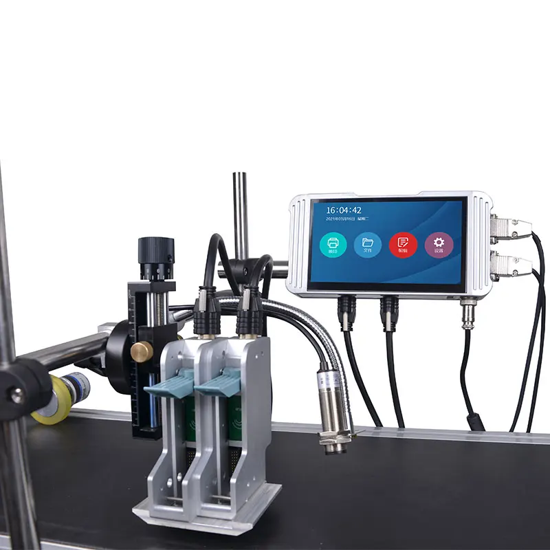 Multi Language QR Barcode Batch Expire Date Code Online Tij Inkjet Printer With Conveyor BeltHot Sales