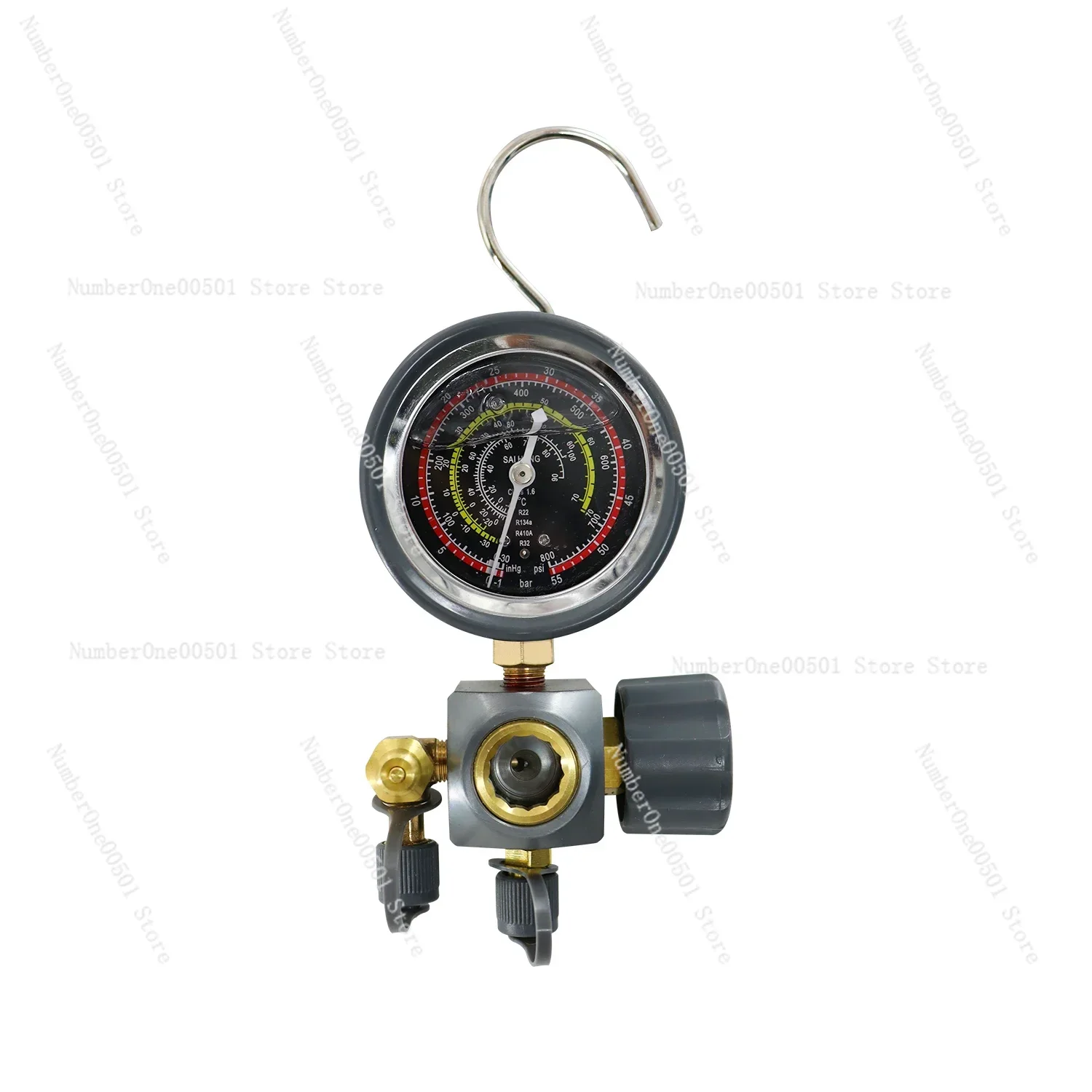 Self-Purging Refrigerant Charging Manifold Gauge Set Dual Pressure Meters for R134a R410a R32 HVAC AC Service Tool Kit