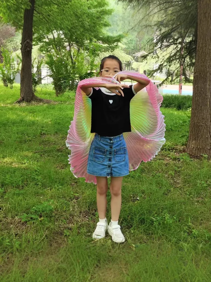 화려한 벨리댄스 윙 심포니 얀 클로크 핸드메이드 댄스 공연 소품 투명 컬러 넥 행잉 윙