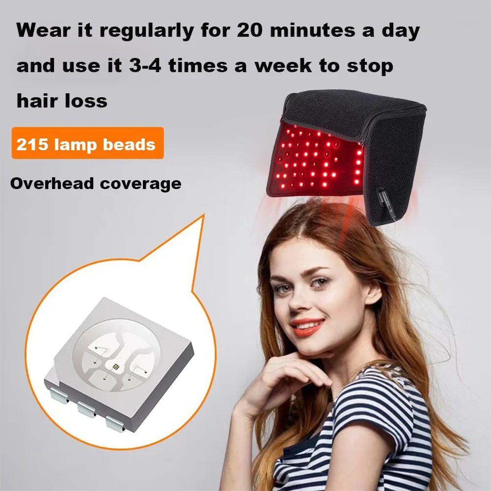 850nm 660nm  Red Light Infrared Hair Therapy Hair Growth Cap for Hair Regrowth Anti Hair Loss Relax Scalp Care Hat Anti Hair