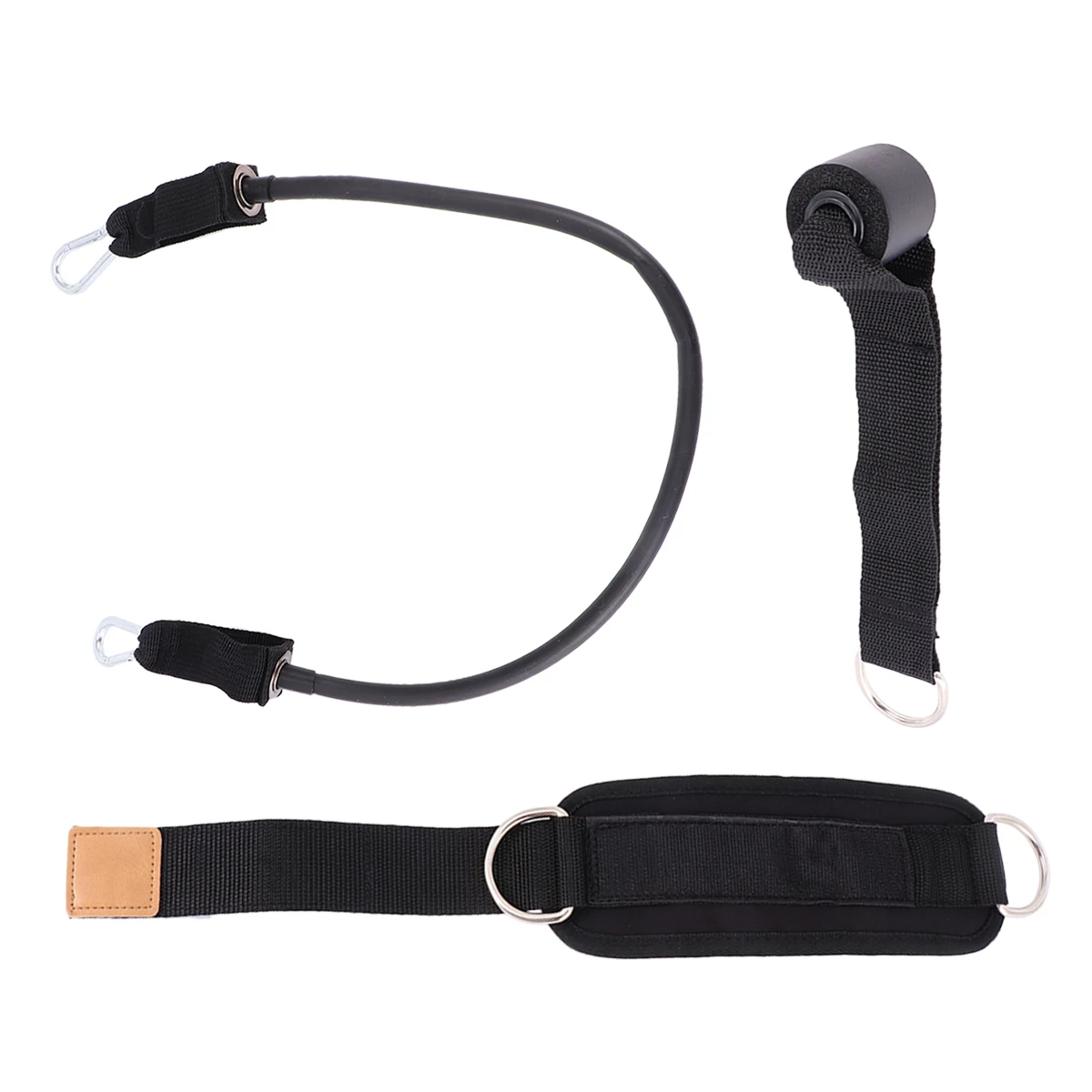 

1 Set Black Ankle Straps For Leg Hip Strength Training Fitness Equipment Foot Rings Pull Rope Accessory Fixed Support Brace For