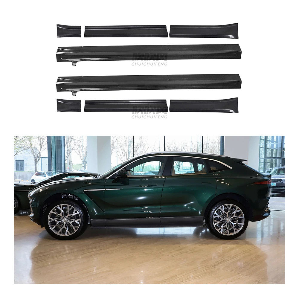 For Aston Martin DBX 2021-2024 AX Style Real Dry Carbon Fiber Side Skirts Body Kits Side Spoiler