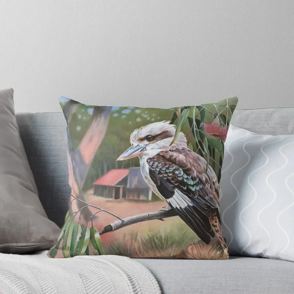 Kookaburra Sitting in Gum Tree Throw Pillow pillow cover luxury Pillowcases Bed Cushions Christmas Pillow Covers