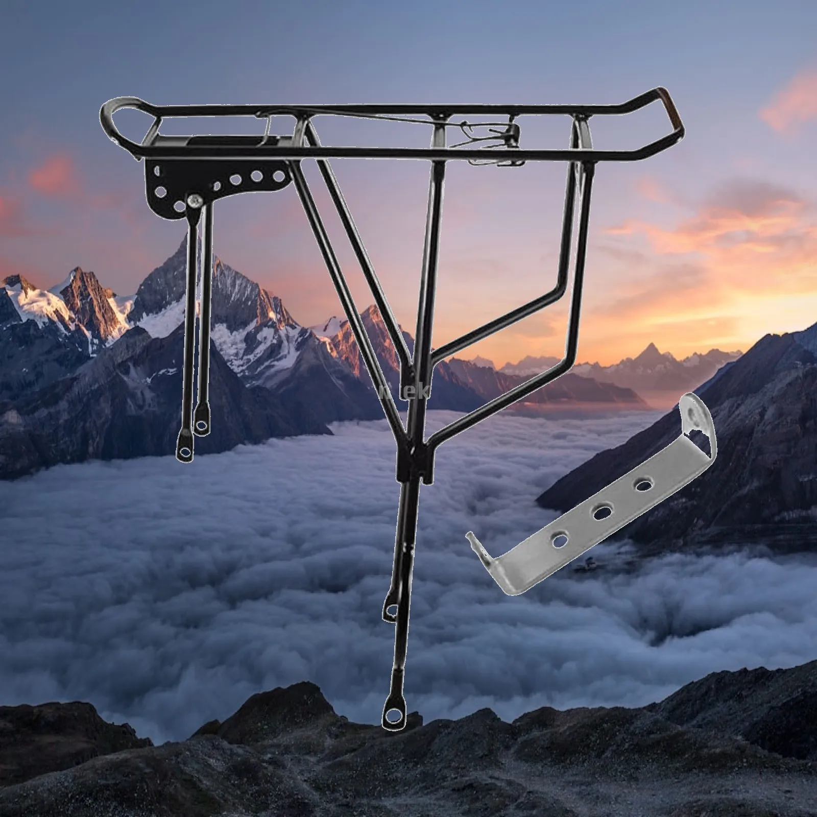 

Cycling Equipment Rear Rack Metal Bike Cargo Carrier Adjustable Mount Shelf for Gravel and Folding Bikes