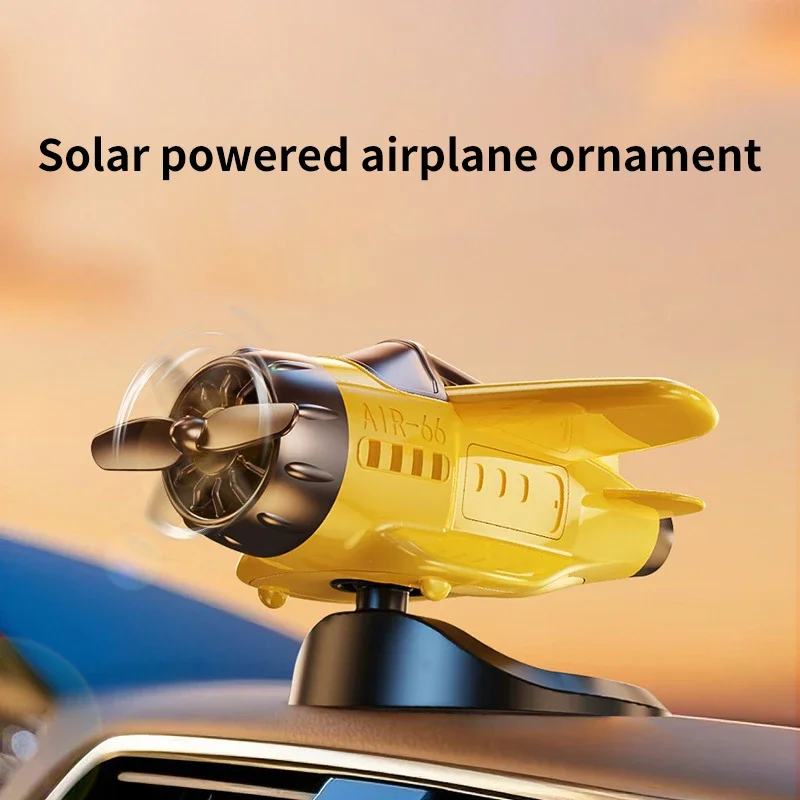 

Creative Solar-Powered Rotating Airplane Car Ornament Premium Interior Decor for Vehicle Dashboards