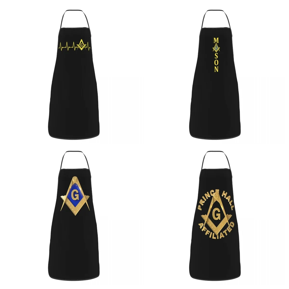 Freemason Heartbeat ECG Apron for Men Women Masonic Freemasonry Adult Kitchen Chef Bib Tablier Cuisine Cooking Baking Gardening