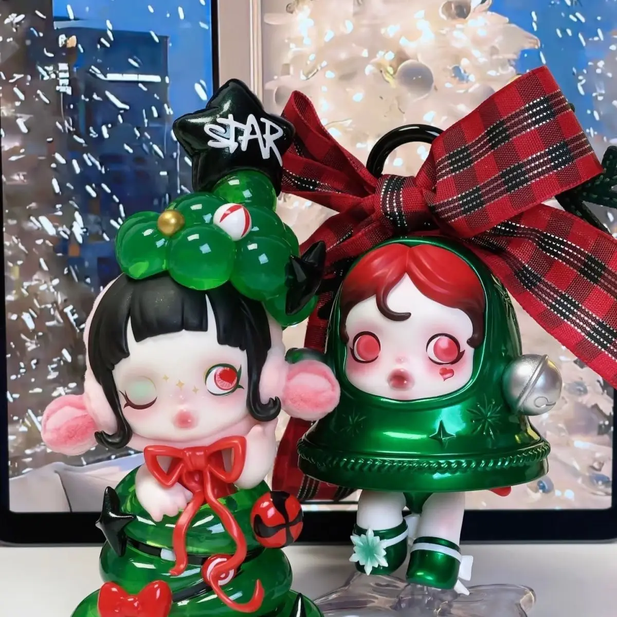 Skullpanda originale Digarmi cosa vuoi Serie Figurina natalizia in edizione limitata Let It Snow Modello carino come desiderio regalo per ragazza