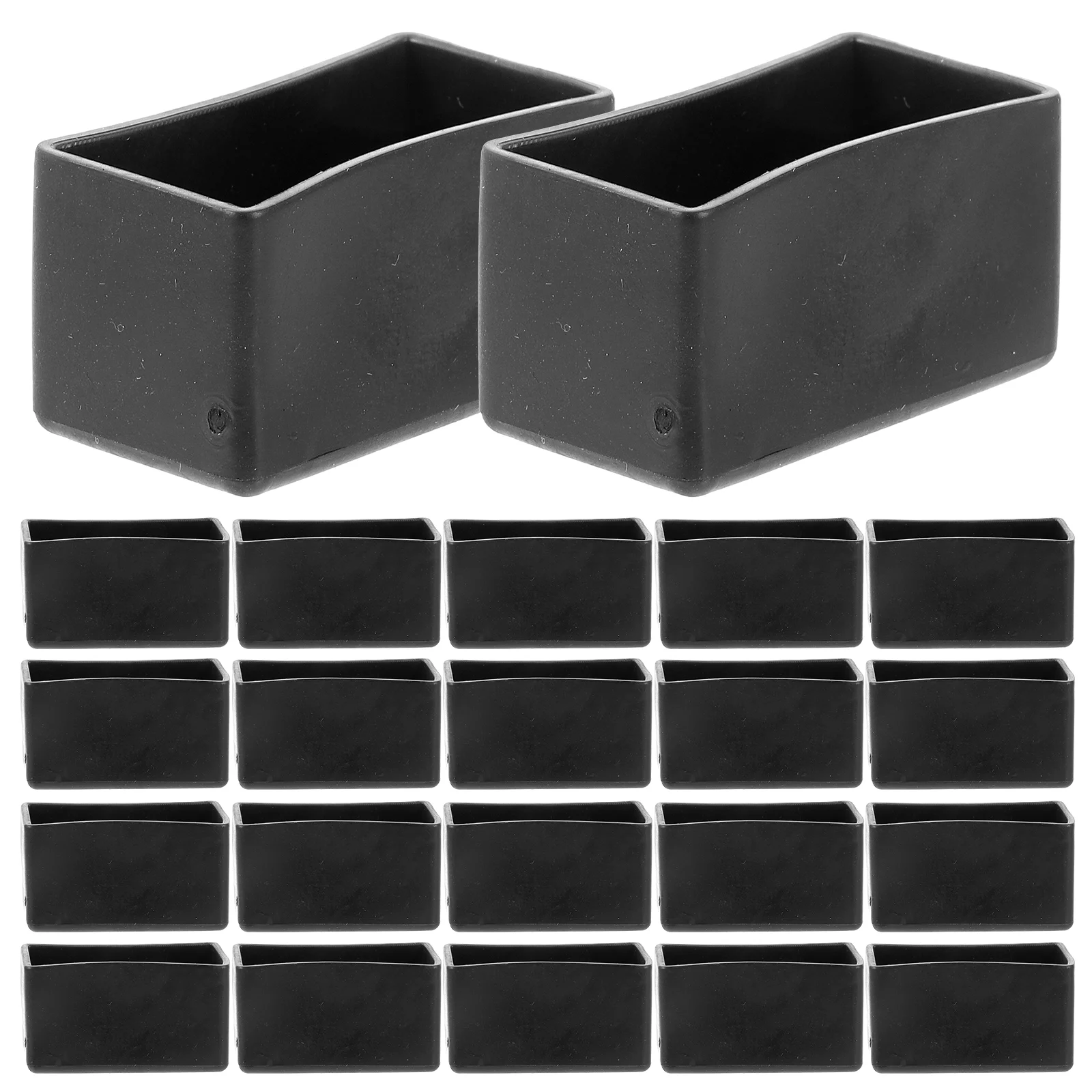 20 Pcs Desk Legs Chair Foot Cover Floor Protectors Table 4x2 Black Covers