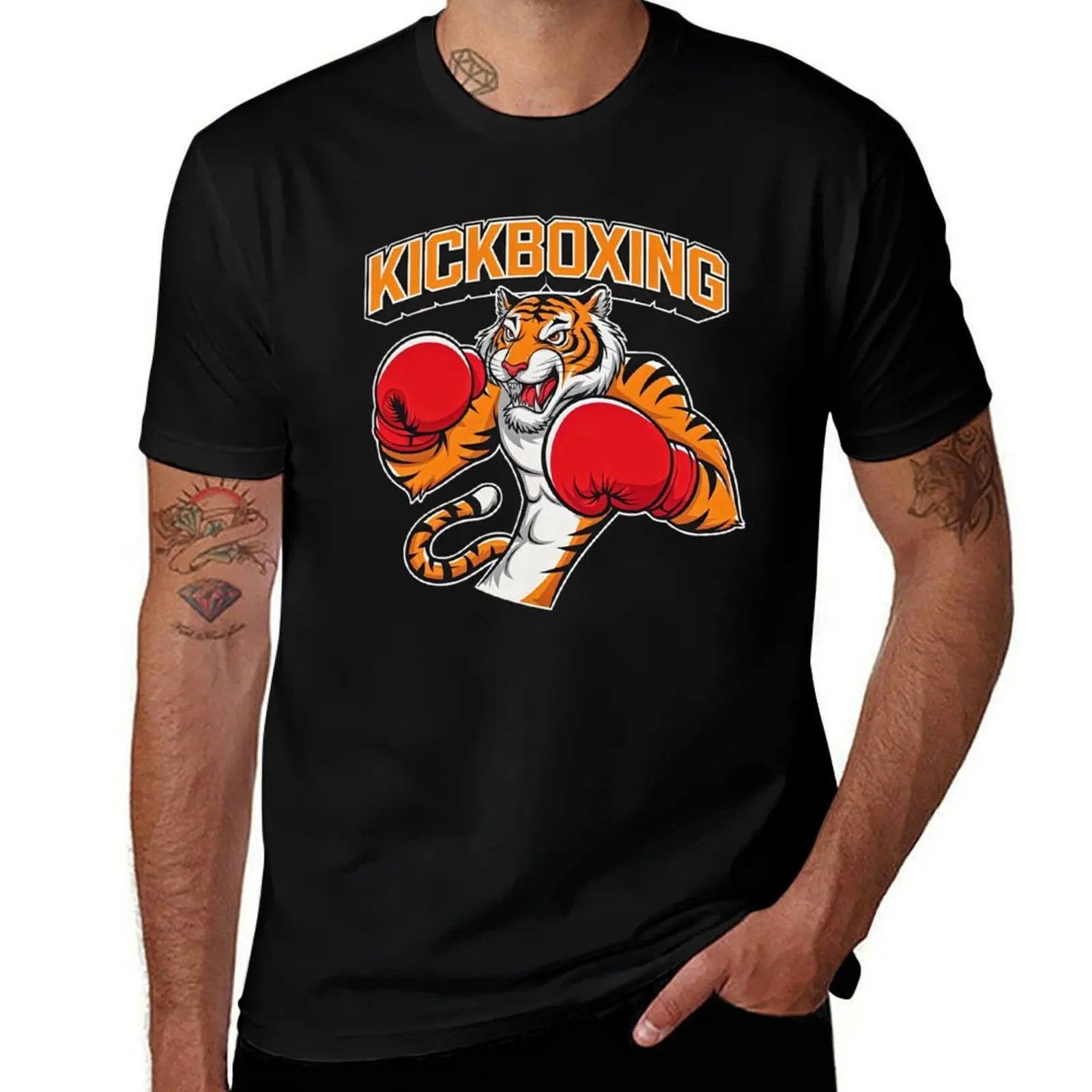 Funny Kickboxing Tiger T-Shirt Anti-Fade Casual Tee Shirt T-Shirt
