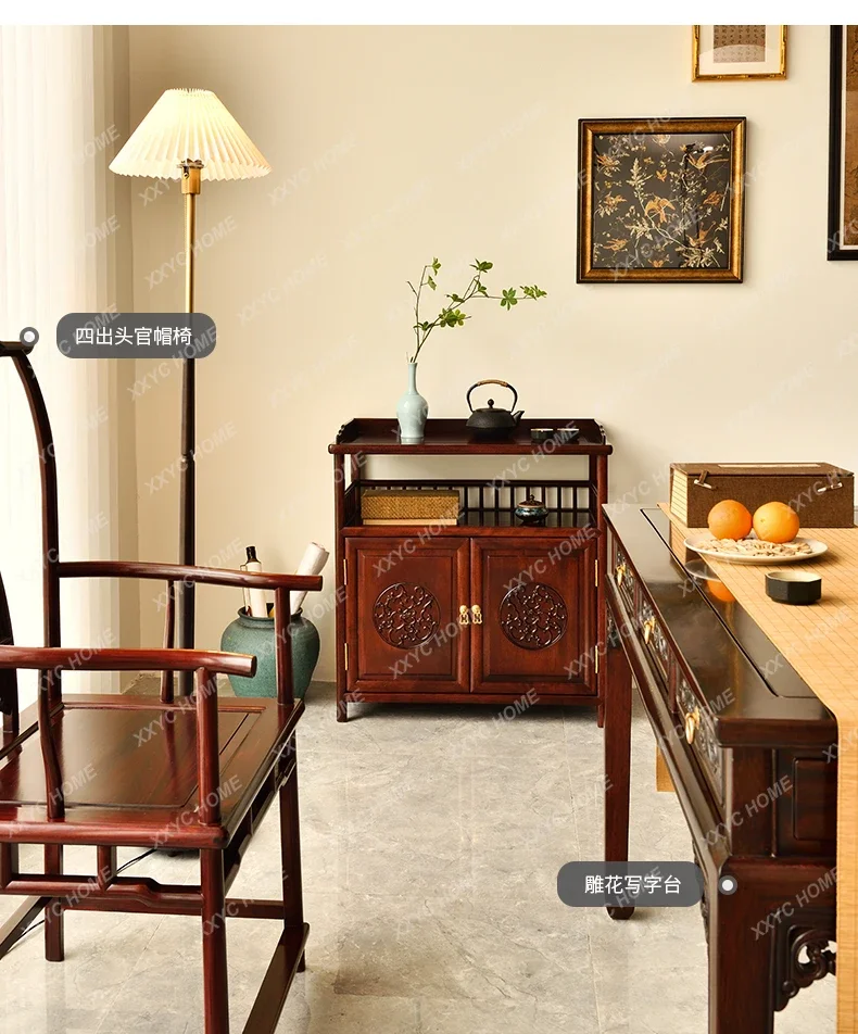 

MMCarved tea storage Solid wood living room Dining room storage Chinese carved tea cabinet