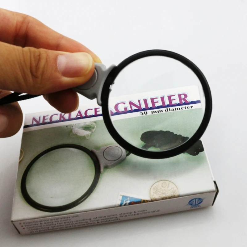 Monocle-Lens Hanging Loupe Magnifier Pendant Old Man Reading Glasses