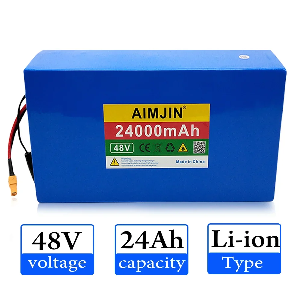 13S6P 48V 30000mAh 18650 Lithium Battery Pack 2000W Suitable for Electric Bicycle Battery Built in 50A BMS