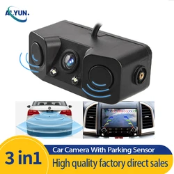 Car Parking Sensor 3IN1 Night Vision 2 Radar Detector Sensors BiBi Alarm Reverse Backup Rear View Camera