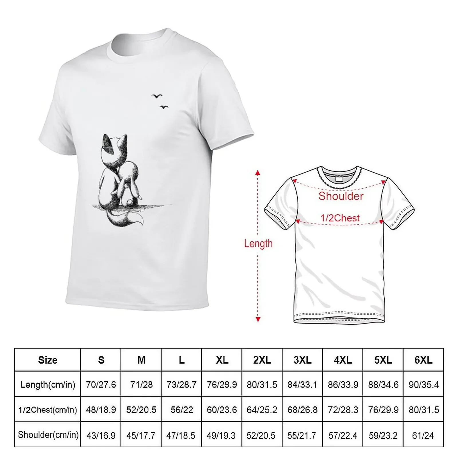 Fox and a rabbit T-Shirt man clothes sports fans anime t shirts T-shirt men