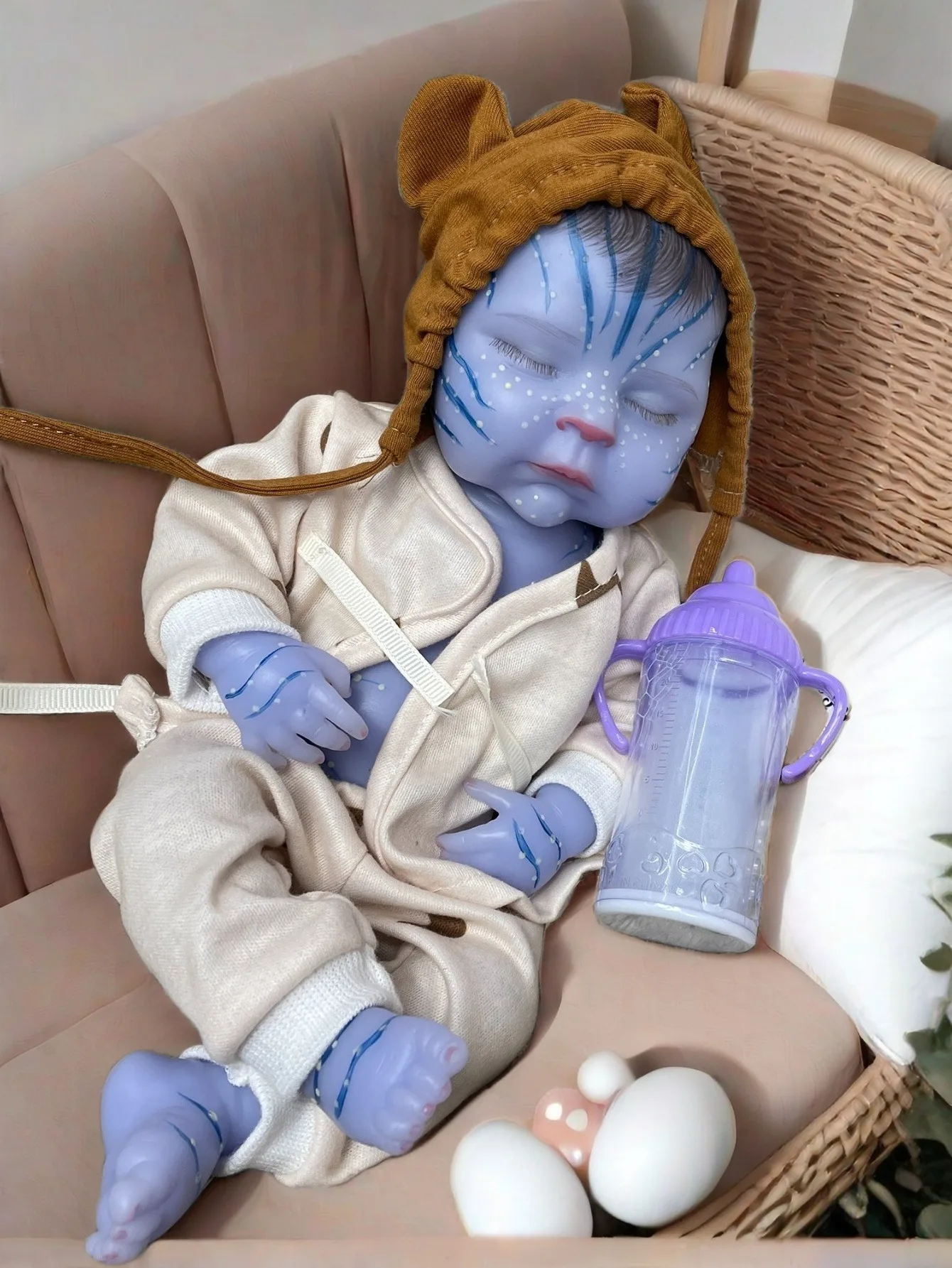 13 Inch Solid Silicone Reborn Girl Doll Cosmic Alien Doll Soft Touch Bebe Newborn Doll Collectible Toys