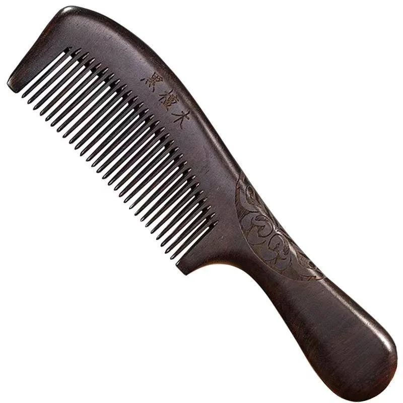 

Black Sandalwood Comb Ebony Wood Anti-static Fine Tooth Hair Combs Massage Scalp Women Men Home Travel